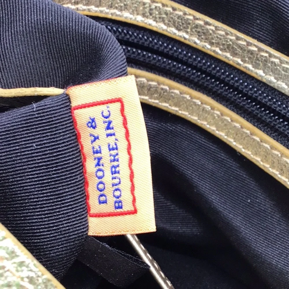 Dooney & Burke Quilted Black Gold Backpack - Picture 13 of 16
